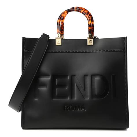 fendi black handbag strap|fendi sunshine shopper with strap.